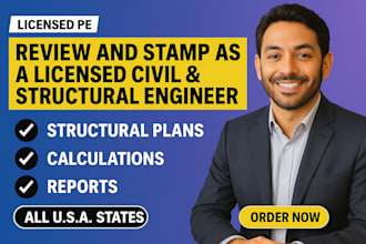 review stamp as licensed civil and structural engineer in florida and arizona