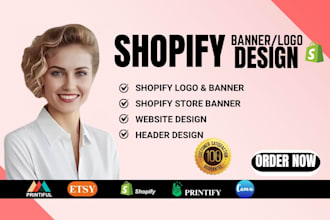 design your etsy shopify banner, etsy logo ecommerce for your brand and business