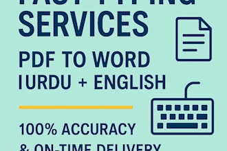 do fast typing and accurate data entry in english and urdu