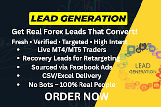 generate fresh active forex leads, recovery leads, live forex leads for you