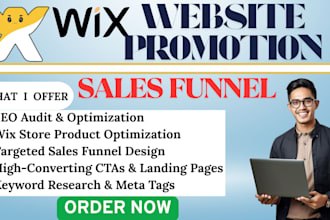wix website promotion sales funnel wix seo online store marketing