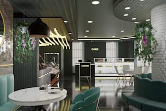 modernize photorealistic 3d restuarant,cigar lounge,commercial space,bar design