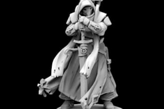 design 3d character model for tabletop games miniatures, action figures toys