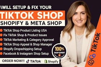 setup and fix tiktok listing tiktok shop optimise products tiktok marketing ads