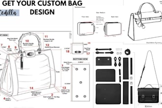 bag tech pack, fashion bag design, tech pack, flat sketch handbag, bags