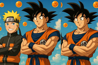 draw you in naruto, dragon ball style