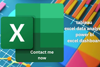 do excel graphs, charts, pivot table, PDF to excel, data cleaning and dashboard