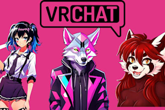 do custom vrchat avatar furry anime fursona avatar vrc vr chibi 3d vtuber model