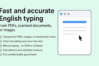 do english typing of pdf pages, retype images and scanned documents to word