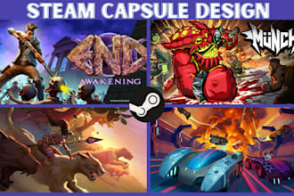 do steam page capsule game art design game ui capsule game poster for steamgame