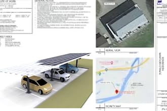 do solar permit, solar carport, solar pv system on pvsyst, autocad and sketchup