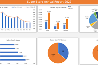 create professional excel dashboard, charts, graphs, pivot tables with slicer