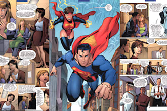 illustrate superhero comic storyboard nsfw graphic novel comic book illustration