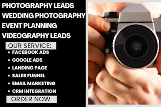 generate photography leads wedding photography event planning videography leads