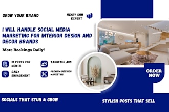manage social media marketing for interior design and home decor brands