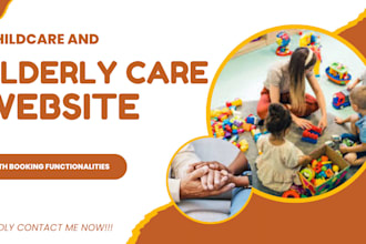 design  wordpress childcare website, elderly care and cleaning website