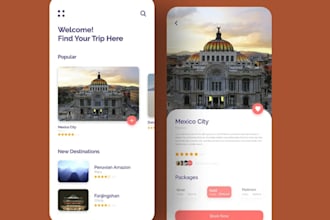 develop travel booking app, city tour app, tourism app, activity app, guide app