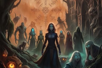 draw horror or fantasy concept art illustration characters