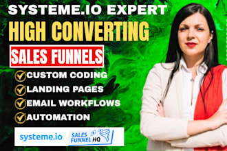 setup systeme io sales funnels,ebook landing page, product sales page checkout
