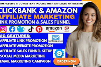 clickbank affiliate marketing link promotion amazon website sales funnel