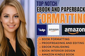 format and publish your ebook or paperback on amazon KDP with top keywords