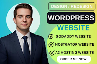 design wordpress website on hostgator, hostinger, blue hosting, inmotion hosting