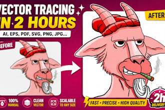 redraw logo to vector, convert image to vector, vectorize image, vector tracing