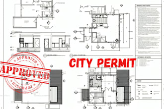 create site plans,floor plan,architectural and plot plan for city permit