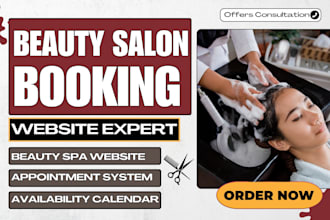 design beauty salon spa appointment booking website skincare barbershop website