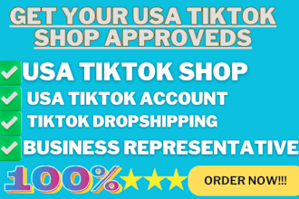 create usa tiktok shop account for business representative