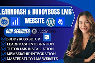 develop elearning wordpress lms website with learndash, tutor lms, buddyboss