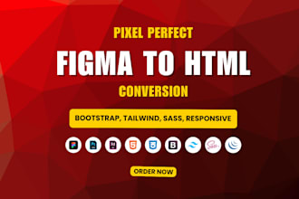 convert psd to html, figma to html, xd to html with responsive layout