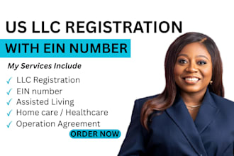 do llc registration for home care, assisted living, healthcare and obtain ein