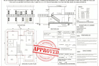 create city permit architectural plan for adu,garage,deck and house project