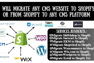 migrate from ekm shift4shop surecart shopwired to shopify bulk upload products
