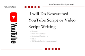 do researched youtube script or video script writing