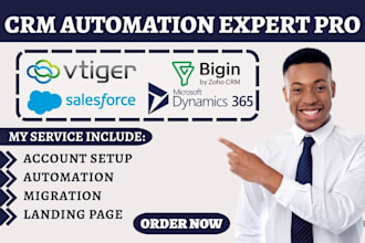 setup vtiger salesforce zoho bigin integration microsoft dynamics 365 automation