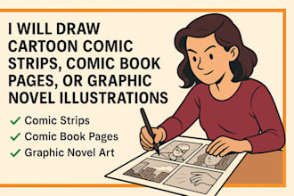 draw cartoon comic strip graphic novel comic book illustration comic page