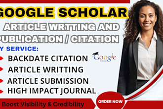 write and publish your article in google scholar and peer review indexed journal