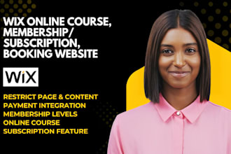 create wix online course membership website, wix booking, subscription website