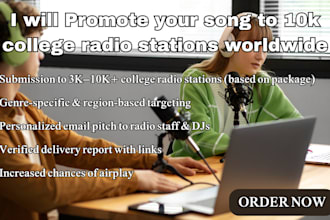 promote your song to 10k college radio stations worldwide
