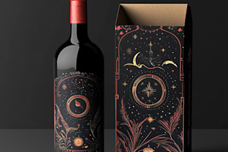 draw organic product packaging or label design