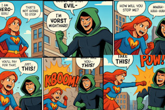 draw graphic novel superhero comic character design comic book storyboard artist