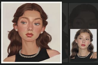 create a stylized digital portrait in a painterly style