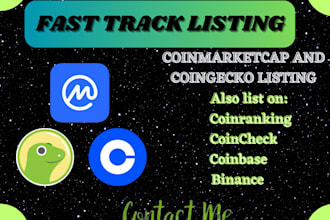 get token listed instantly with fasttrack method on coinmarketcap and coingecko