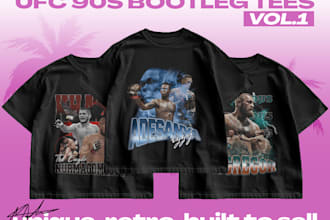 design custom ufc bootleg tees in vintage streetwear style