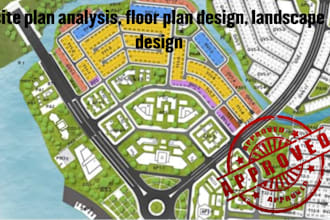 site plan analysis, floor plan design, landscape design
