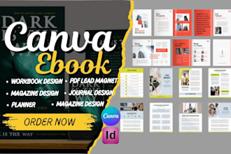 canva ebook design, pdf lead magnet, workbook, journal, worksheet, layout design
