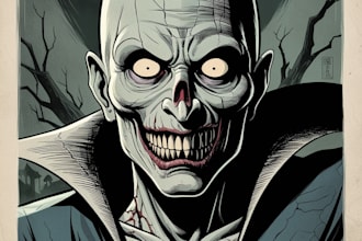 draw classic horror comic or anime character for you