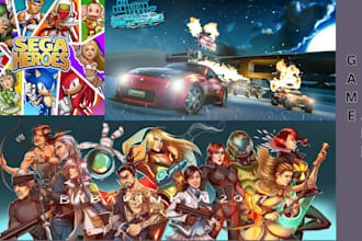 do steam capsule game banner art, game poster marketing banner character design